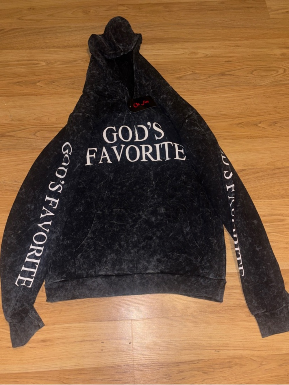 On Fire Black 'God's Favorite' Hooded Sweatshirt